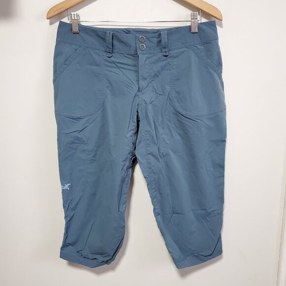 ARC'TERYX Parapet Hiking Capris Pants TerraTex Nylon Gorpcore Blue Women 8 x 19" - Picture 1 of 16